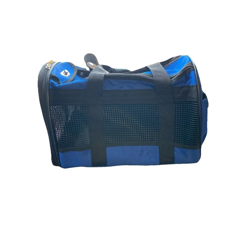 Fashion Pet Travel Gear Small Dog Cat Carrier‎ Blue Pre Owned
